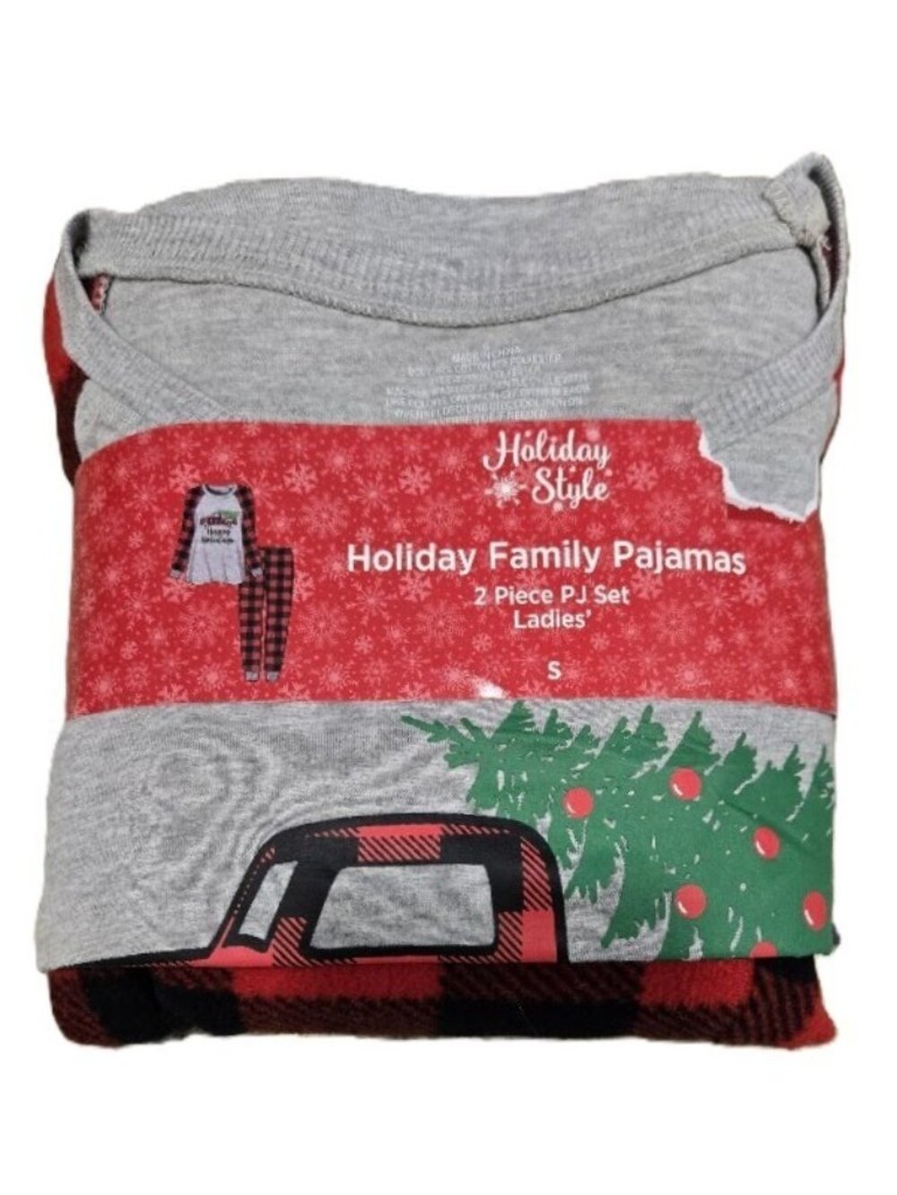 Holiday Style Two Piece Pajamas Bufflao Plaid Pullover Top NEW